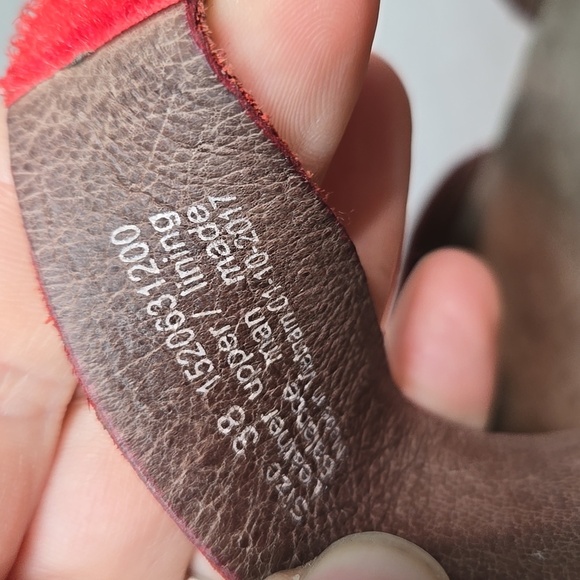 Dansko Women's Ankle Leather Red Sandals Wedge Sz 38/7.5-8 - Picture 15 of 16